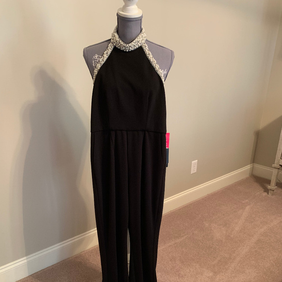 adrianna papell halter jumpsuit